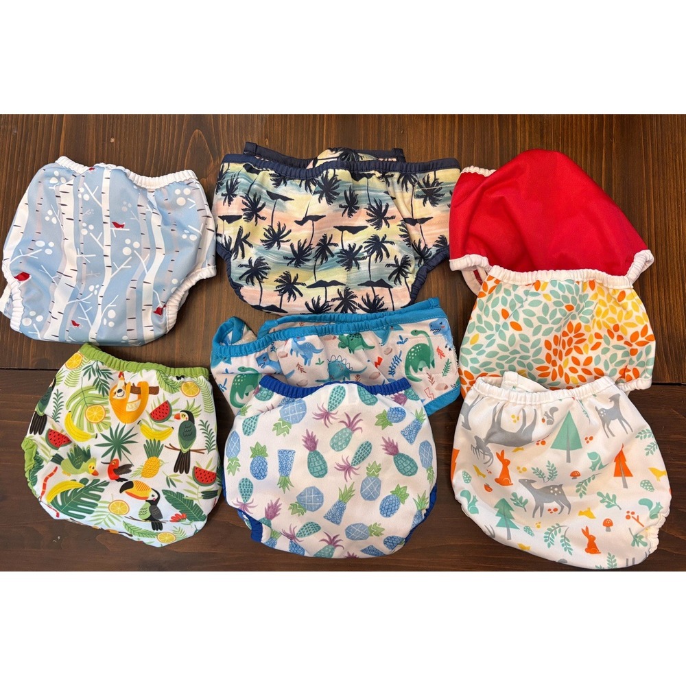 Thirsties Cloth Diaper Covers Size One Multicolor Reusable Lot Of 8